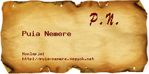 Puia Nemere névjegykártya